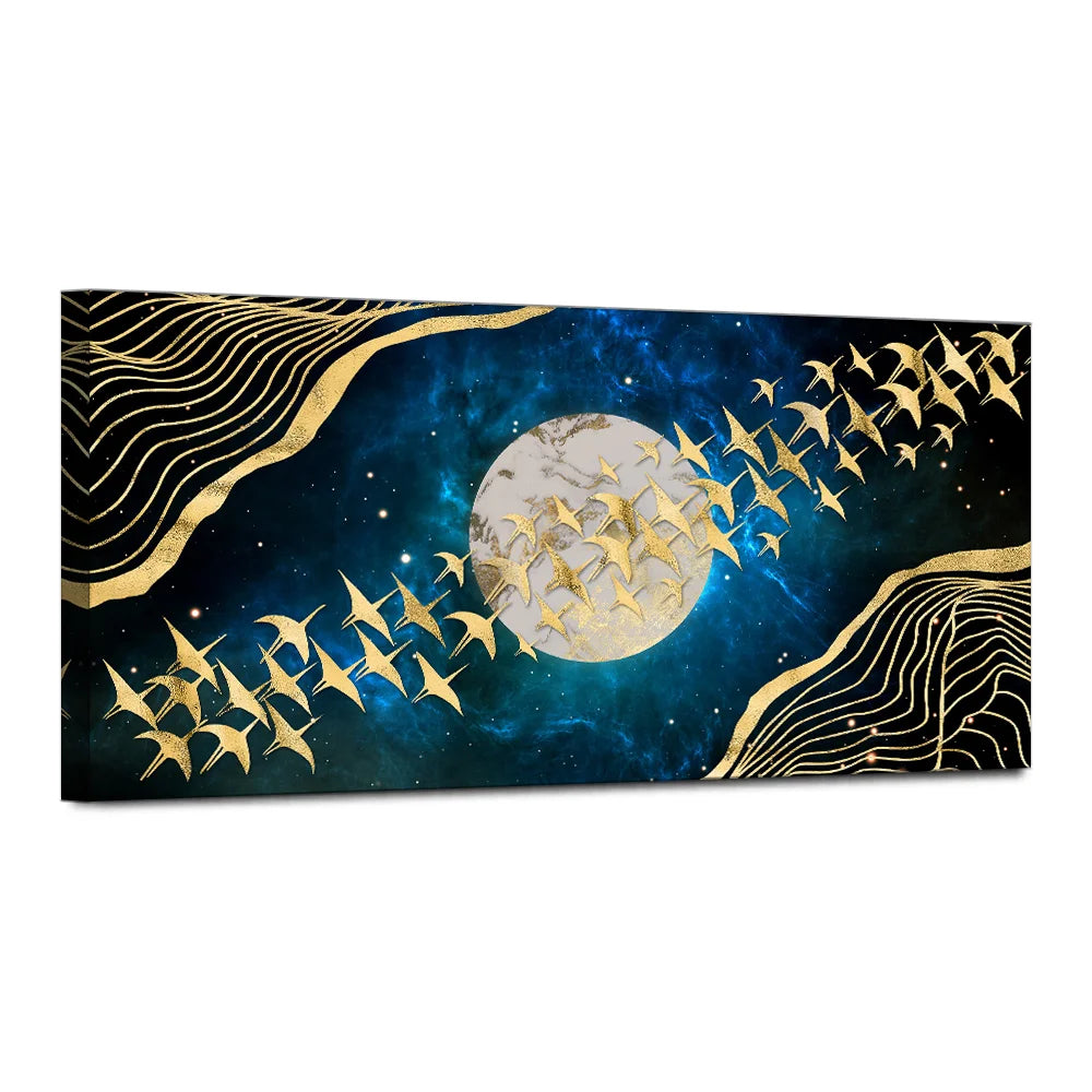 Nordic Style Canvas Wall Art Modern Moon Picture Still Life Artwork for Living Room Office Decorative Painting Framed