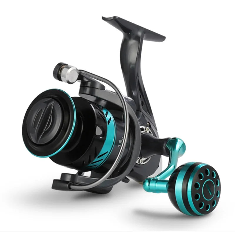 Fluorescent Blue Color 8+1 BB 1000/2000/3000/4000/5000/6000/7000 Metal Body Sea Fishing Far Throw Spinning Fishing Reel