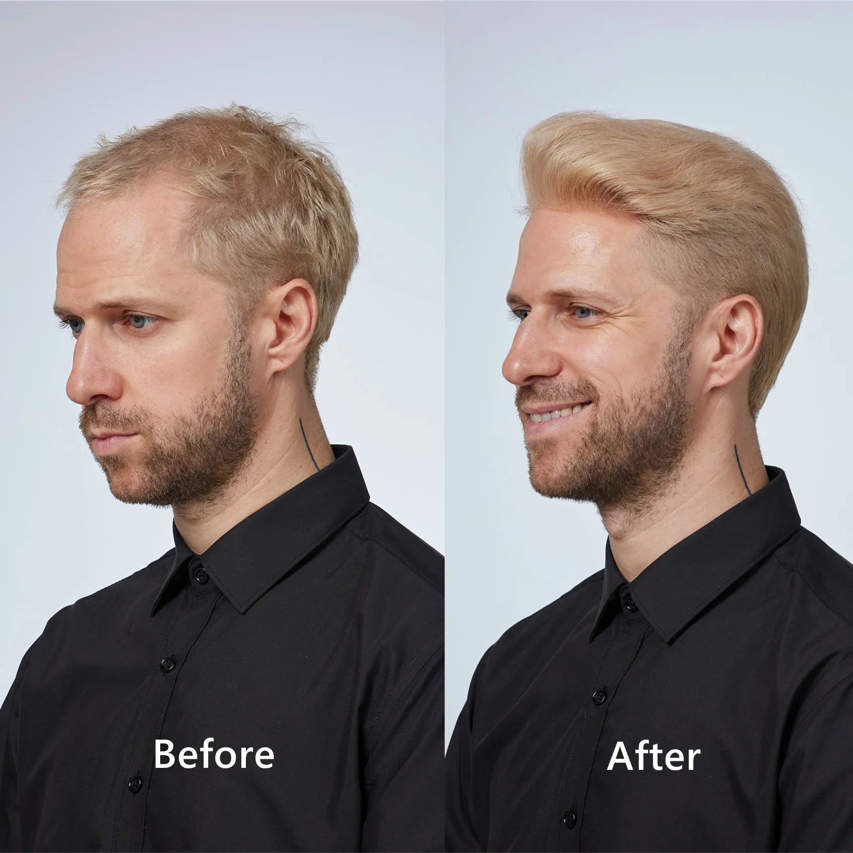 HS1V Light Color 0.06mm Invisible V-loop Human Hair System Natural Hairline Super Thin Skin Mens Toupee