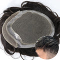 For Lace Full Toupee with Skin Base for Men-Brazilian Remy Hair 8 Inches Length