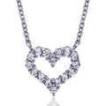 POLIVA Women's Trendy 925 Sterling Silver Open Heart Necklace Set Cubic Zirconia Jewelries for Weddings Engagements