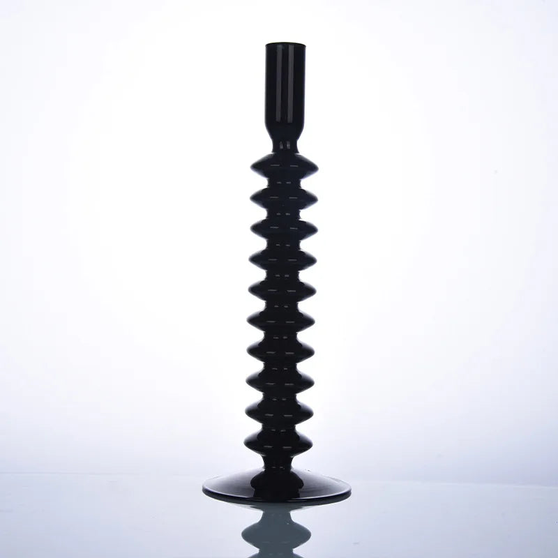 Retro Glass Candle Holder Color Shaped Glass Ornament Furniture Decoration Glass Candle Holder