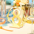 Modern 1-20 Mirror Gold Acrylic Table Number Place Card Holder Stand for Wedding Reception Restaurant Decor