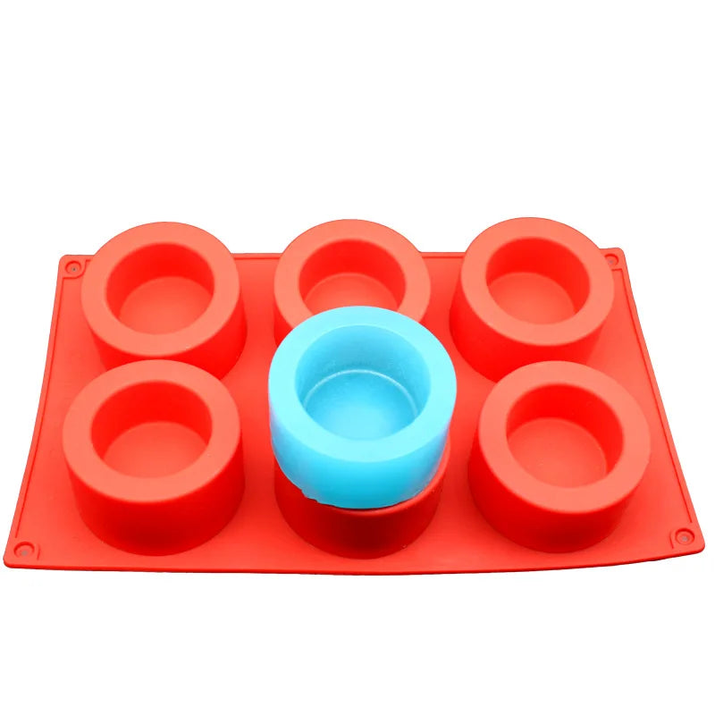 HY 3D Flower Pot Silicone Cake Mold Cylinder DIY Pudding Mousse  Dessert Chocolate Candle Soap Mold