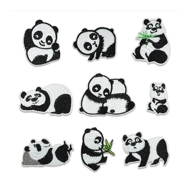 Hot Sale Funny Little Panda Embroidery Cloth Patch Series Embroidered Cloth Patches