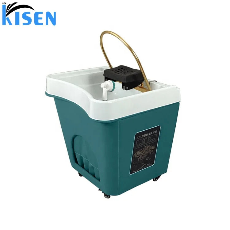 Kisen Washing Head Salon Furniture Portable Mobile Shampoo Sink With Head Therapy Water Circulation for Massage Table Beauty Bed