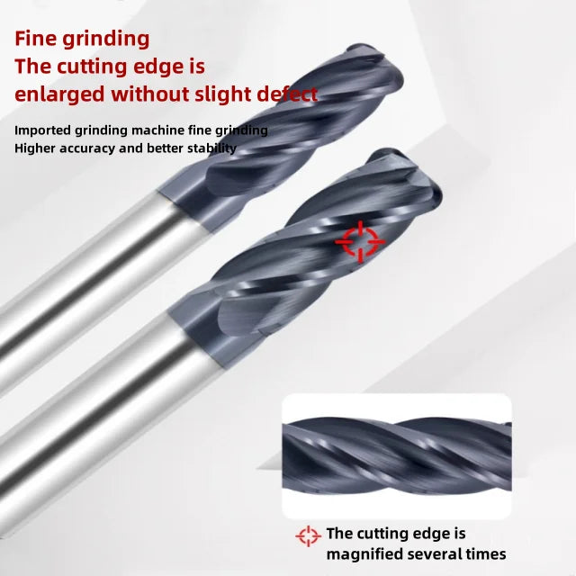HRC55 CNC Radius End Mill R-Cow Head Design Metal Planer Surface Carbide 135 Point Angle 4-Facet Point Drill Bits for Machine