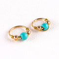 Trendy Braiding Design Gold Plated 316l Surgical Steel Nose Piercing Jewelry Natural Turquoise Nose Ring Hoop for Women