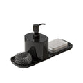 Modern Eco-Friendly Black Kitchen Soap Sponge Holder Sink Caddy