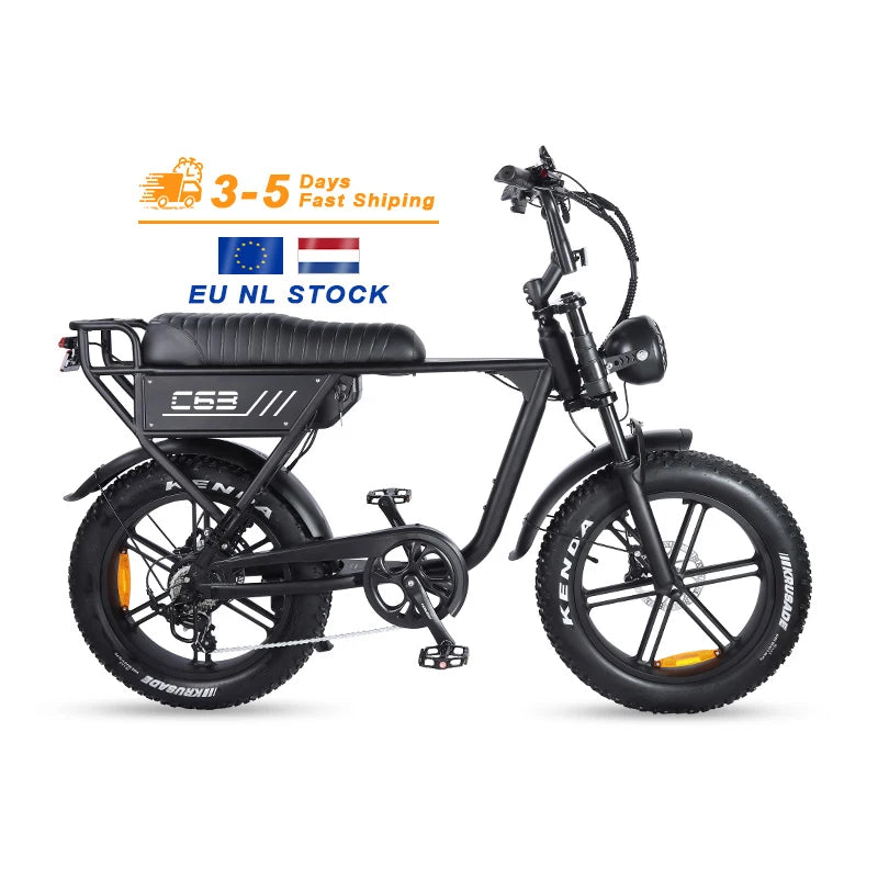 OUXI C63 EU Warehouse Electric Bike E Bike Ebike Adult 48v 350w Electric Scooter Fat Bike Fatbike