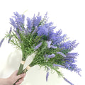 Wholesale Realistic 10 Bundles Artificial Lavender Flower Faux Lavender Flower Bouquet Plants for Home Wedding Decoration