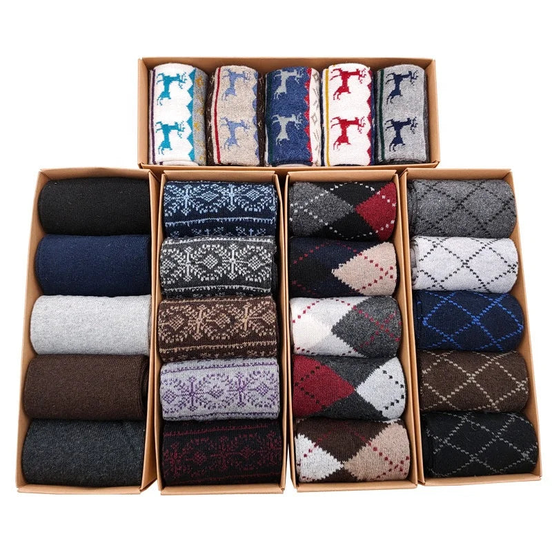 Wholesale Business Man Socks 5 Colors One Set Pack With Box Men Classic Crew Socks