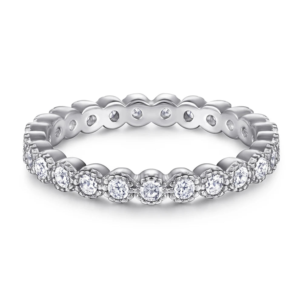 Jewelry Set Full Circle Round Zircon Sterling Silver Set