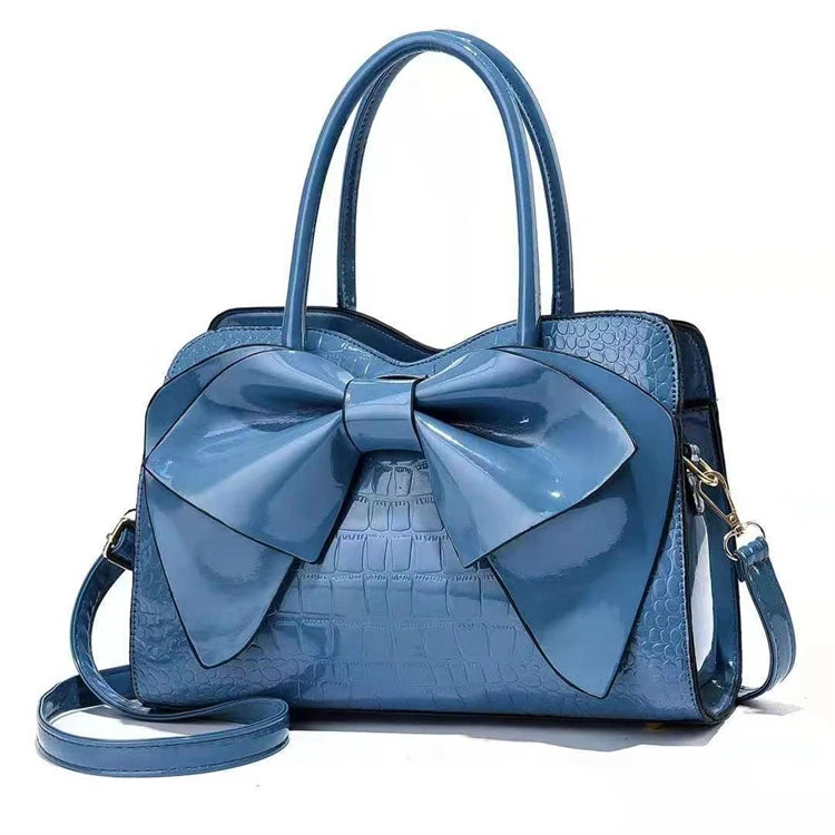 2025 Branded Oem Customised Cute Blue Leather High Quality Colorful Designer Luxury Crossbody Hand Bag Girls