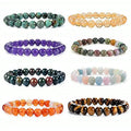 Energy Healing Turquoise Gemstone Yoga Natural Sandstone Beaded Bracelets Women Men 8 Mm Charm Beaded Natural Stone Bracelets