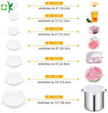 OKSILICONE Clear Food Grade Set of 7 Pieces Silicone Stretch Lids Round Shape Smile Design Various Sizes Bowl Cover Reusable Lid