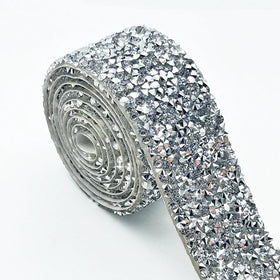1cm Hot Fix Resin Rhinestone Trim Iron-on Strass Crystal Strip Ribbon Banding Tape for Wedding Dresses Clothes & Crafts