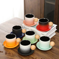 Creative Gradient Ceramic Coffee Cup Accessible Luxury Style High-End Souvenir Mug Saucer Heat Transfer Hot Perfect Gift Box
