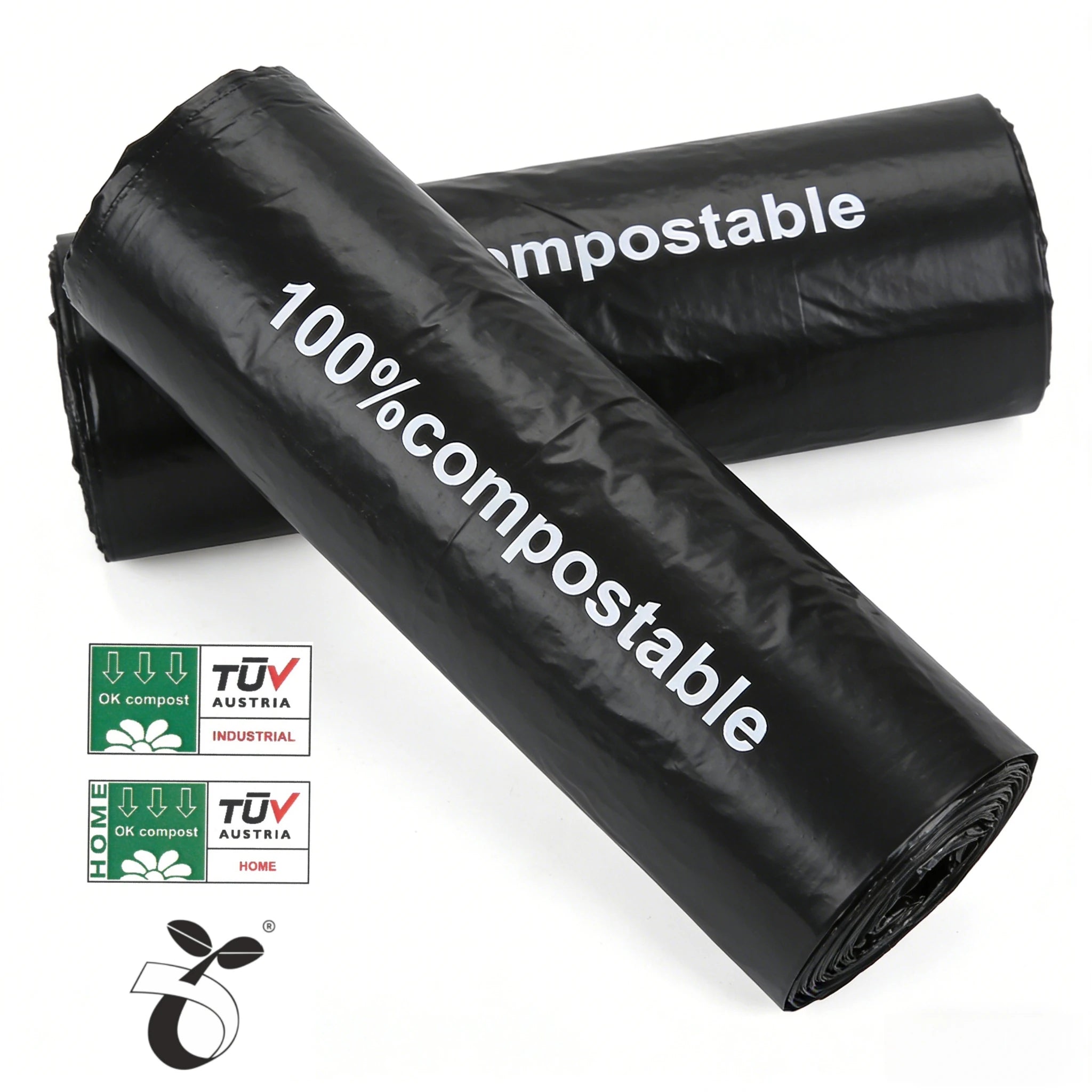 100% Biodegradable Stand up Pouch Compostable Garbage Bags with Screen Printing Corn Starch/PLA/PBAT Material
