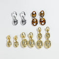 Punk Hip Hop Style Jewelry Cool Coffee Seeds Earrings Leopard Print Ccb Gold Plated Chain Pig Nose Drop Earrings Wholesale