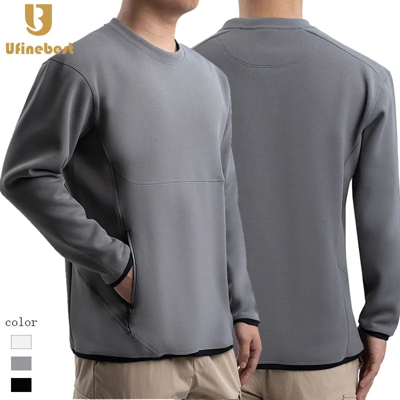 Zipper Pocket Fitness Oversized Round Neck Workout Gym Tops T-shirt for Men
