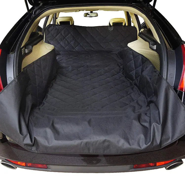 Quilted Dog Mat Vehicle Cargo Boot Liner Pet Seat Cover with Bumper Flap Protector for Pet Transport in SUV and Car