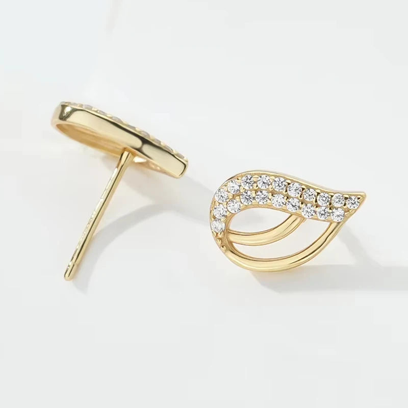 Best Selling Fashion Ear Jewelry Gift Zircon Hollow Clips Earrings Wing Stud Earrings for Women