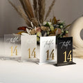 Modern Gold Mirror Rectangle clear White Black Frosted Acrylic Table Number Sign Holder for Wedding Decor