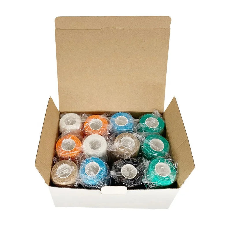 Self Adhesive Cohesive Bandage Wrap Self Adherant Non-Woven Wrap Rolls Athletic Tape for Wrist Ankle Hand Leg