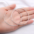 Minimalism Jewelry 60mm Exaggerated Large Earrings Round Stainless Steel Big Hoop Earrings with Pierced Ears for Woman