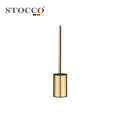 STOCCO Luxury Gold Polished Toilet Brush Holder Freestanding SUS304 Stainless Steel 5 Year Warranty Modern Design Bathroom