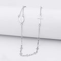 Stainless Steel Cross Virgin Mary Pendant Necklace Long Chain Necklace for Catholic Christian Rosary Jewelry