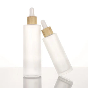 20ml-100ml 4oz Flat Shoulder 4oz Glass Dropper Bottle Colorful Frosted Purple Pink Yellow Blue for Skin Care Serum