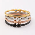 DAIHE Stainless Steel Cuff Bangle Health Care Magnet Bracelet Magnetic Therapy Open Anti-Snoring Magnetic Bracelet