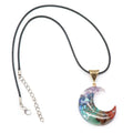 Best Selling Chakra Crystal Symbol Moon Pendant Customized Gemstone Yoga Orgone Pendant