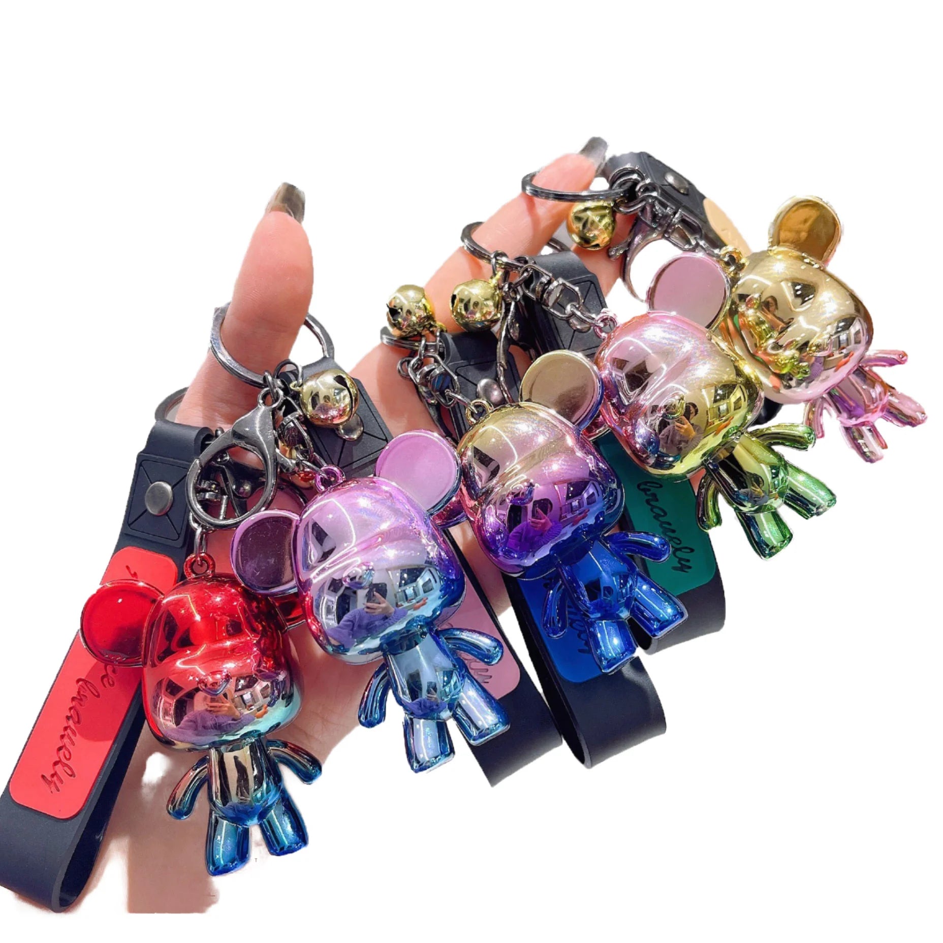 Hot Selling Bear Style Cartoon Doll Keychain Pendant Alloy and Acrylic for Couples for Backpack and Car Keys