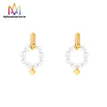 Hot Sale Waterproof 18K Gold Plated Stainless Steel Hoop Earrings Baroque Freshwater Pearl Earrings Set