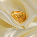 Ins Fashionable Stainless Steel Ring Women 18 K Gold Plated Cubic Zirconia  Ring for  Women