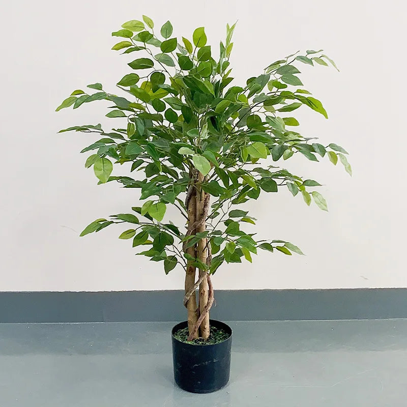 Banyan Tree Artificial Green Plastic Potted Plant Cross-Border Indoor/Outdoor Office & Wedding Decoration branch/silk MegaBDM