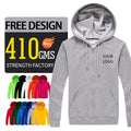 Zip up Grey Hoodies Blank Sublimation Logo Cotton Manufacturers Unisex Men's Clothing Men's Custom Hoodie