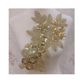 New Beaded Flower Lace Applique Sewing Bridal Wedding Trims Motif Embroidery 21*35cm