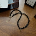 Fashion 925 Sterling Silver Gold Tear-Drop Black Strand Beads Beaded Necklaces for Women Party Gifts Jewelry