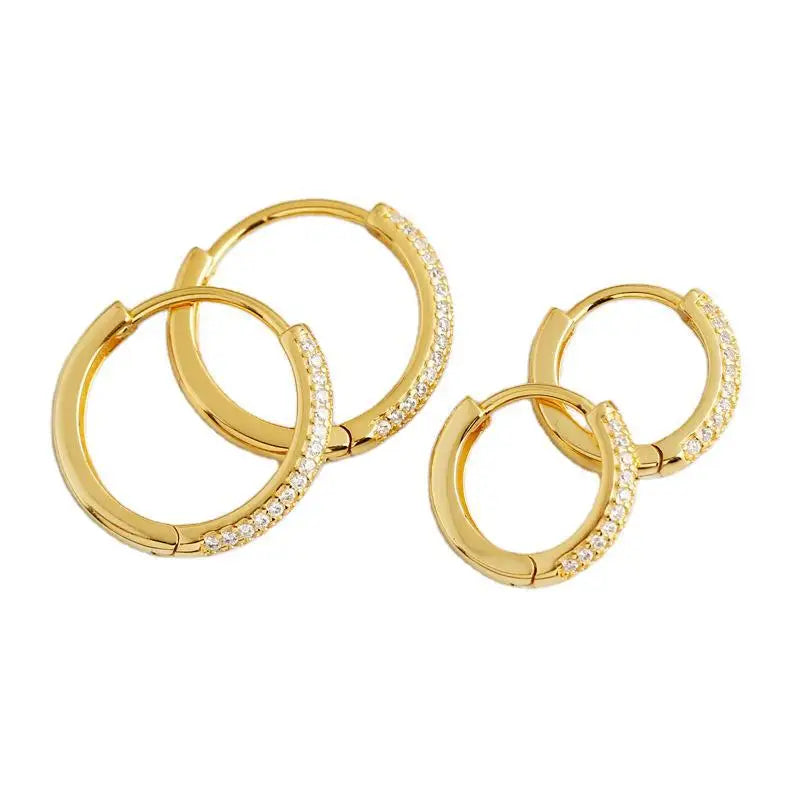 High-end S925 Sterling Silver Needle Hoop Earrings Female Simple and Cold Style French Retro Earrings