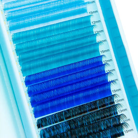 Private Label Lash Tray Color Lashes 0.05 0.07 0.10mm c d Cc Dd Curl Individual Eyelash Extensions Blue Eyelash Extensions