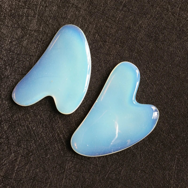 Natural Jade Stone Slimming Handmade Opalite Massage Heart Facial Gua Sha Tool