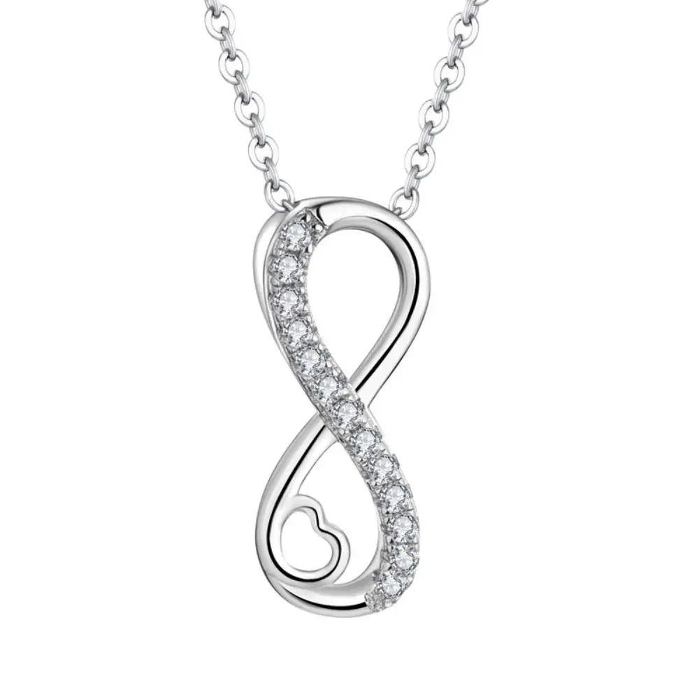 2024 Fine Wholesale European Jewelry 925 Sterling Silver CZ Custom Jewelry Number 8 925 Sterling Silver Necklaces for Women