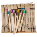 Custom Logo Rainbow Bamboo Toothbrush Biodegradable Eco Friendly Fashion Bamboo Handle Soft Medium Bristle Adult Oral Care