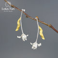 Lotus Fun Elegant Tulip Blossom Long Leaf Dangle Earrings for Women Gift