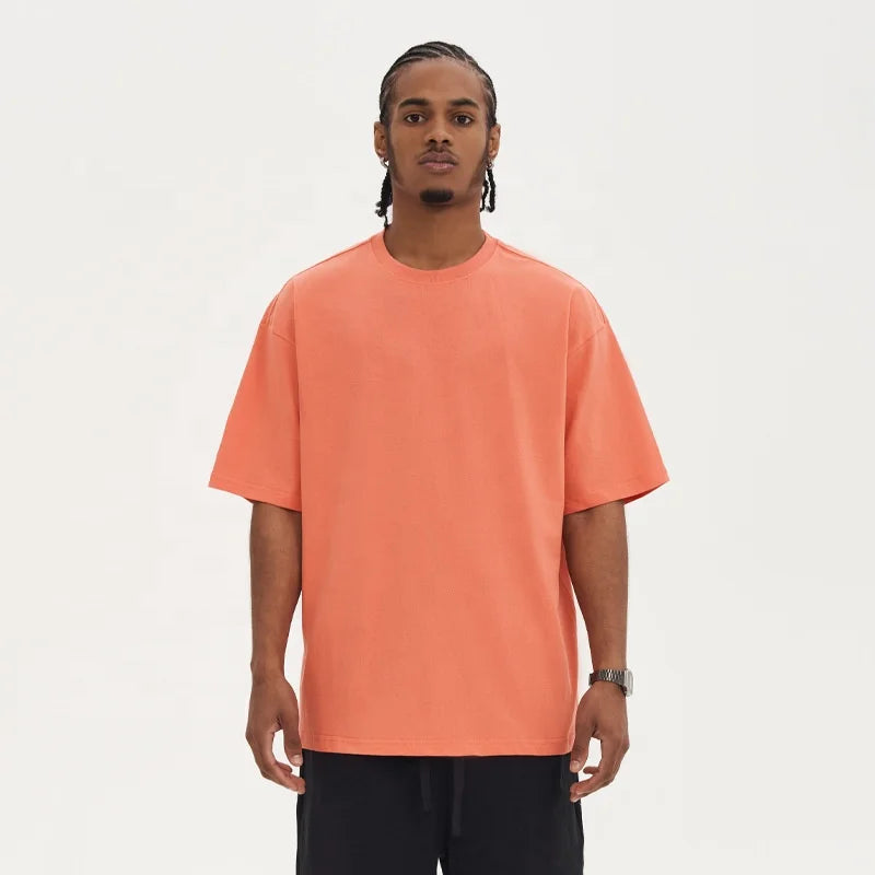Wholesale 100% Cotton Blank Heavyweight Adult Black Print Streetwear T Shirt
