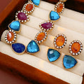 KAIMEI 2025 New Arrival Jewelry Retro Vintage Luxury Set Diamonds Elliptical Triangular Vintage Bridal Necklaces Set for Women